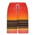thumbnail image 5 of DeHolifer Shorts for Men Plus Size Strip Printed Drawstring Elastic Waisted Loose Comfy Shorts with Pocket Orange 2XL, 5 of 6