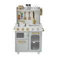 thumbnail image 2 of Teamson Kids Little Chef Memphis Wooden Play Kitchen with 16 Accessories, Faucet, Oven & Storage, Gray/Gold, 2 of 9