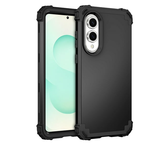 Dteck for Samsung Galaxy S25 Edge Case, Heavy Duty Protective Case Shockproof Dropproof 3-Layer Full Body Protection Tough Rugged Case for Galaxy S25 Edge,Black