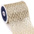 thumbnail image 1 of Cinta decorativa VATIN de 15 cm, malla dorada con purpurina, 9 m, 1 of 4