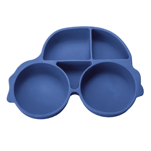 Plato de silicona con dibujos animados para bebé, tazón con ventosa para alimentación de niños, antideslizante