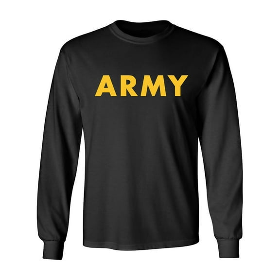 Black ARMY Long Sleeve T with Gold ink