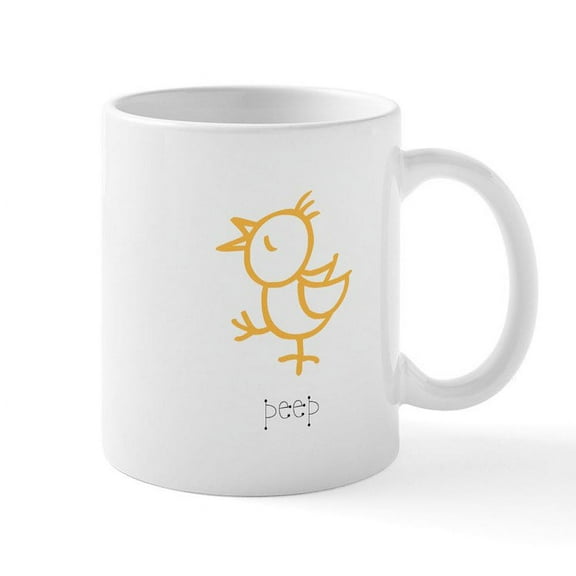 CafePress - Peep, The Little Chick Mug - 11 oz Ceramic Mug - Novelty Coffee Tea Cup
