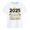 thumbnail image 4 of Gerichy Girls Graphic Print Summer Short T-Shirts for Girls 2025 Happy New Year Cartoon Printed Round Neck Short Sleeve Tops, 4 of 5