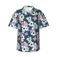 thumbnail image 4 of Wukai Flowers Men's Hawaiian Shirt Short Sleeve Casual Button Down Summer Beach Aloha Shirt Tropical Print Holiday Party, 4 of 8