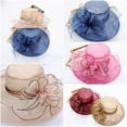 thumbnail image 3 of Yesbay Elegant Lady Wide Brim Flower Sun Hat Women Wedding Tea Party Church Travel Cap, 3 of 7