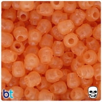 BeadTin Orange Glow 11mm Skull Pony Beads (150pcs)
