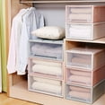 thumbnail image 4 of Household Plastic Transparent Stackable Drawer Storage Box Container Organizer, 4 of 7