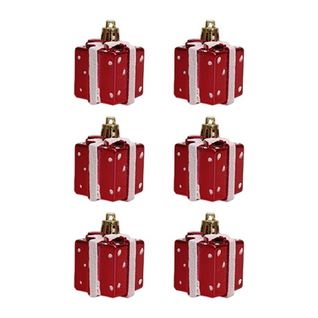 6 piezas de adornos colgantes para caja de regalo, accesorios de fiesta, decoración del hogar, regalos para amigos, adorables Rojo