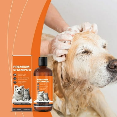 Shetay All-in-One Pets Shampoo and Conditioner | Hypoallergenic Cat and Dog Skin & Coat Care | Itch Relief, Moisturizing & Rejuvenating | Natural Herbal (3.38 oz, 100ml)