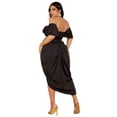 thumbnail image 2 of Plus Size Elegant Draped Midi Dress for Women, Formal Cocktail Dress for Wedding & Special Occasions Women’s Plus Size Draped Midi Dress, Elegant Formal Dress for Wedding Guest, Bridesmaid, 2 of 10