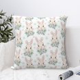 thumbnail image 4 of Pofeuu Rabbit And Flower Print Double-sided plush pillowcase Square Throw Pillow Covers Pillows Cover for Living Room Bedroom Sofa Couch Cushion Cover（No pillow core）-26"x26", 4 of 7