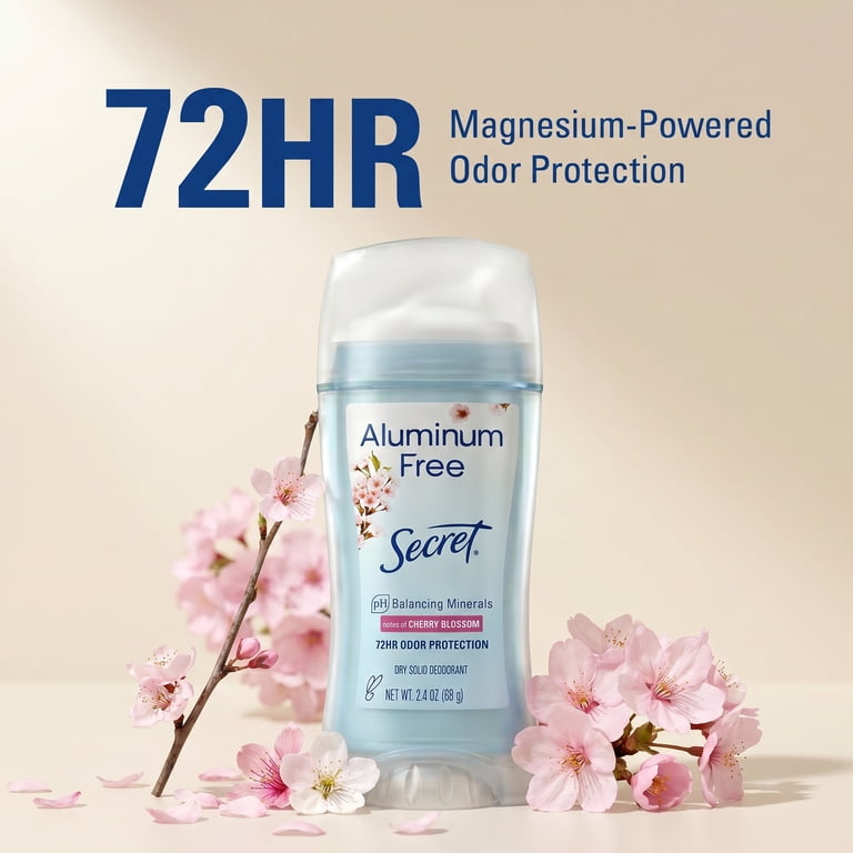 シークレット　チェリーブロッサム　コットン　デオドラントスティック　secret Secret, Aluminum Free Deodorant for Women, Cherry Blossom, 2.4 oz