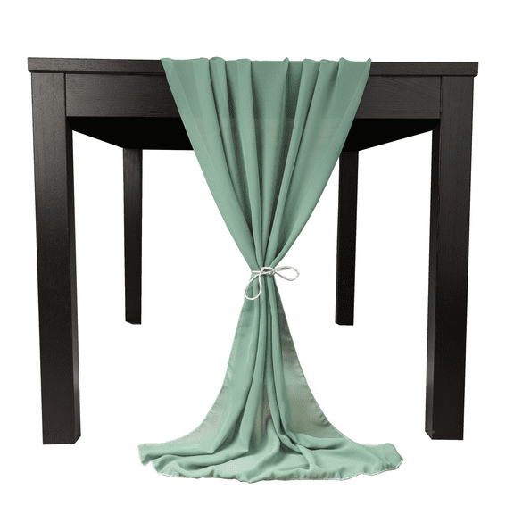 Hneeds 10ft Chiffon Table Runner, Dusty Green, Wedding, Birthday Parties, Home Decoration, Events
