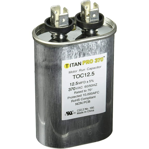 MARS 12009 Electric Motor Oval Run Capacitor (12.5 MFD - 370 V)
