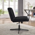 thumbnail image 4 of S-HOME 360 Degree Swivel Criss Cross Chair Corduroy Height Adjustable Vanity and Office Chair for Any Space, Black, 4 of 12