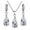White, variant on Silver Drop Jewelry Set for Women Cubic Zircon Teardrop Dangle Earrings And Necklace Set for Wedding Bridal Accessories