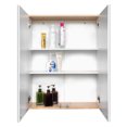 thumbnail image 1 of FCH MDF Painting Particle Board Double Mirror Door Bathroom Wall Cabinet White & Log Color, 1 of 12