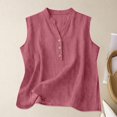 thumbnail image 2 of Women's Gauze Henley Tank Top | V-Neck Sleeveless Button Down Blouse | Lightweight Loose Fit Summer Shirts for Beach Vacation, 2 of 8