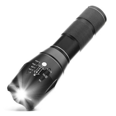 Tactical Flashlight Tac Light Torch Flashlight Brightest Zoomable LED Flashlight with 5 Modes - Adjustable Waterproof Flashlight for Biking