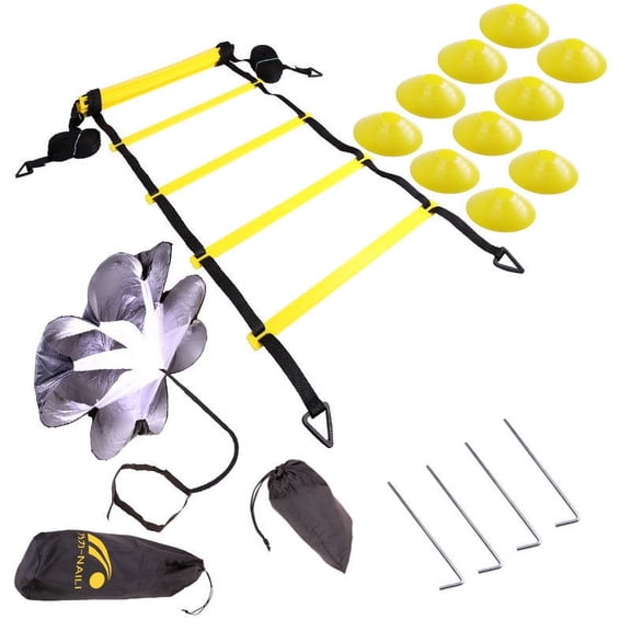 Football training agile ladder pace training rope resistance umbrella jump ladder training set nail