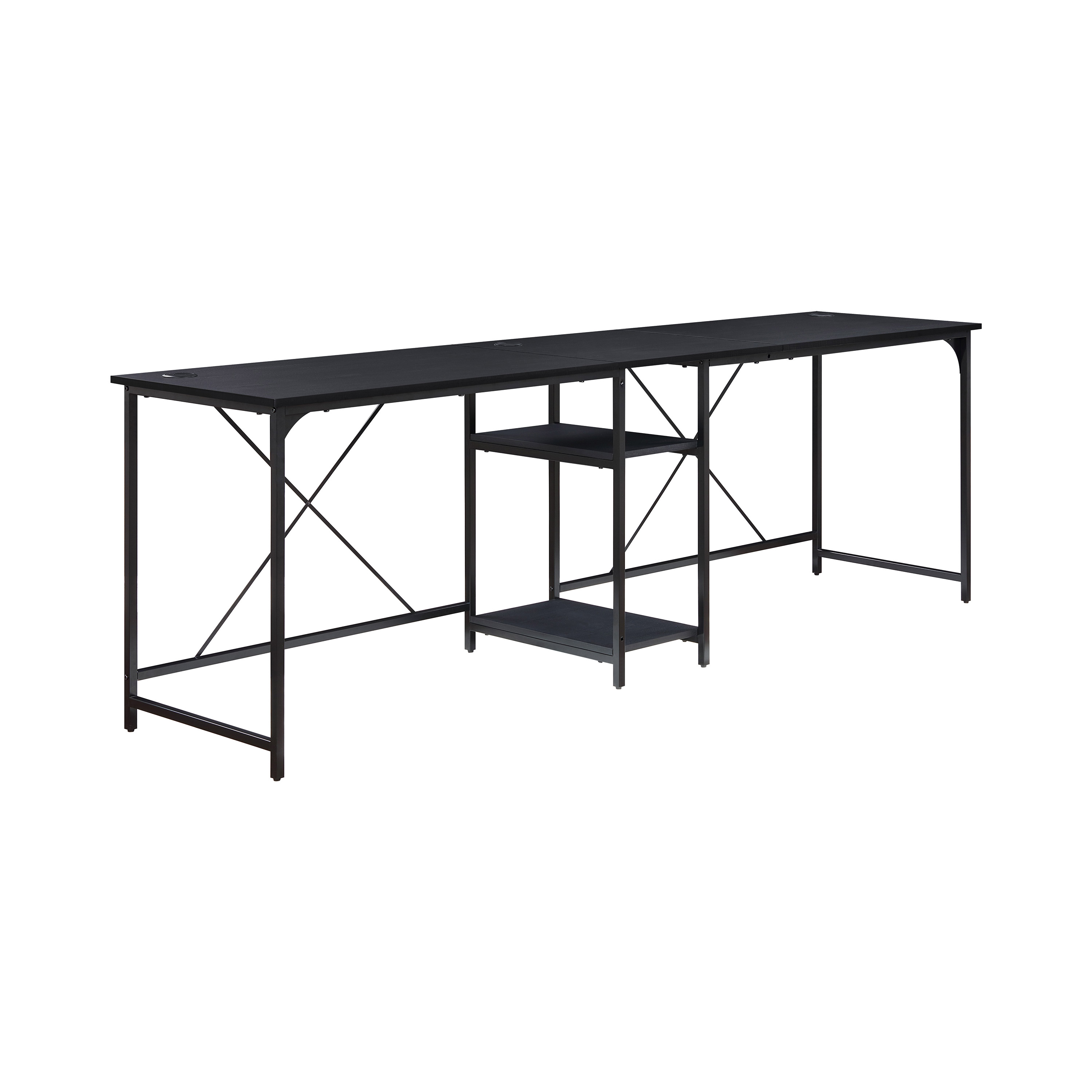 Mainstays L-Shape Two-Way Convertible Desk, Black photo 8