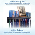 thumbnail image 3 of Medal Awards Rack Premier Medal Display Rack for Trophies & Medals 37 Hangers 48" x 5" x 3.5", Black, 3 of 6