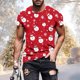 thumbnail image 1 of Tops para hombre, blusas y camisas de manga corta con cuello redondo para hombre, jersey informal con cuello redondo estampado para hombre, pantalones cortos deportivos para fitness, blusa de poliéste, 1 of 5