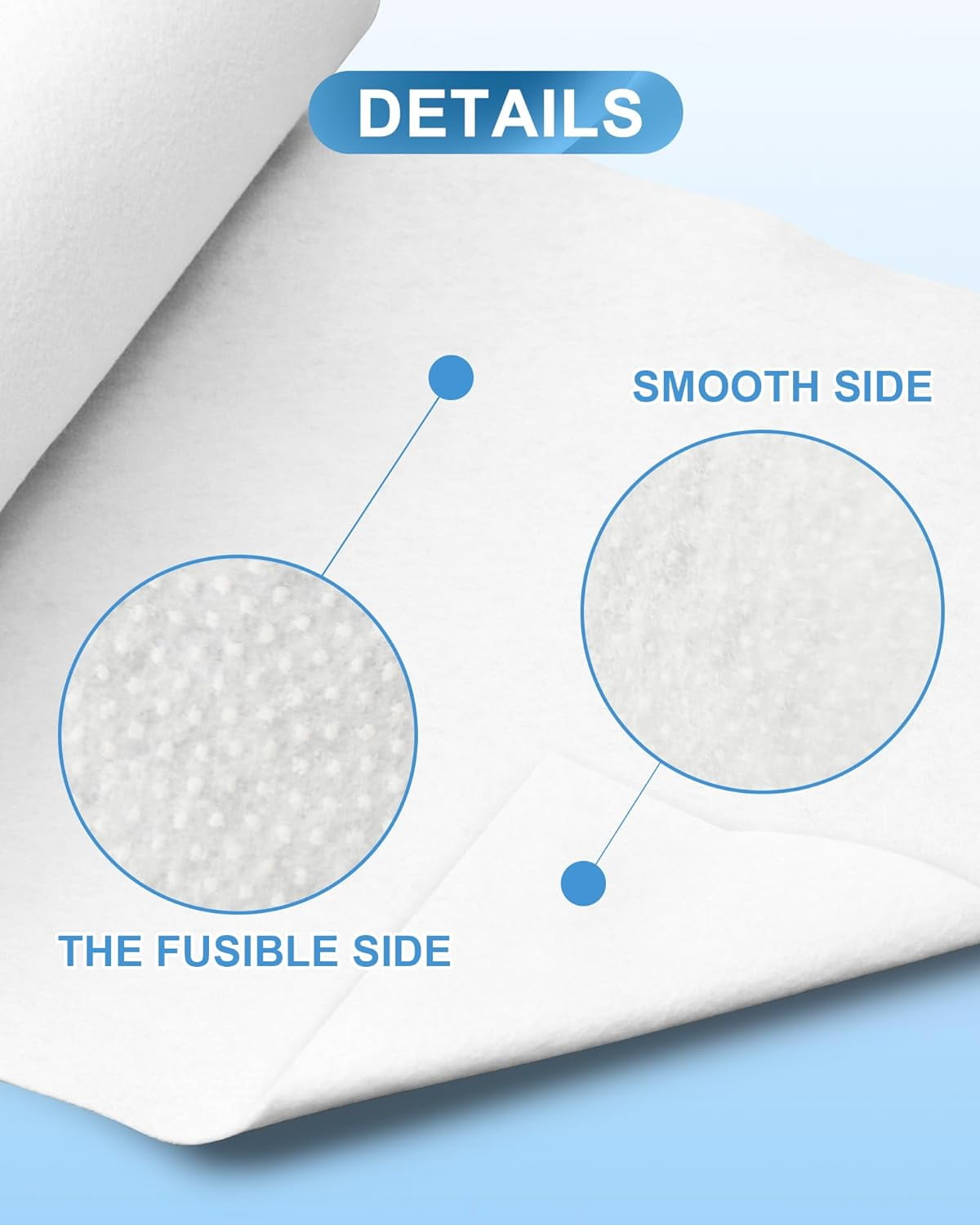 Iron-On Fusible Fleece Interfacing: 11.8 Inches x 10 Yards Lightweight One-Sided Loft Iron On Fusible Fleece White for Quilting Tote Bags and Home Decor