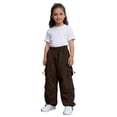 thumbnail image 6 of CUZIBR Kids Cargo Pants With Multiple Pockets For Boys Unisex Elastic Waist Drawstring Adjustable Loose Baggy Casual Trousers Street Hip Hop Daily Wear,Brown,7-8 Years, 6 of 7