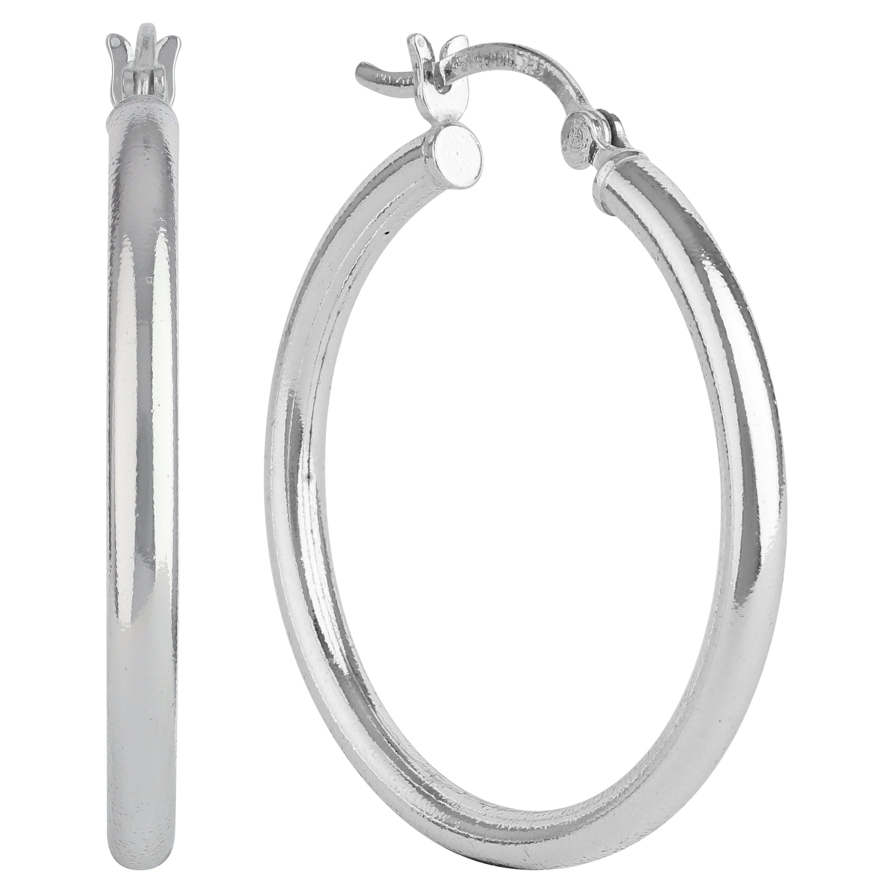 イヤリング TATIANA Silver 925 Bezel Brilliance Hoop Earrings EC3114 Brilliance Fine Jewelry Click Top Hoop Earrings in Sterling