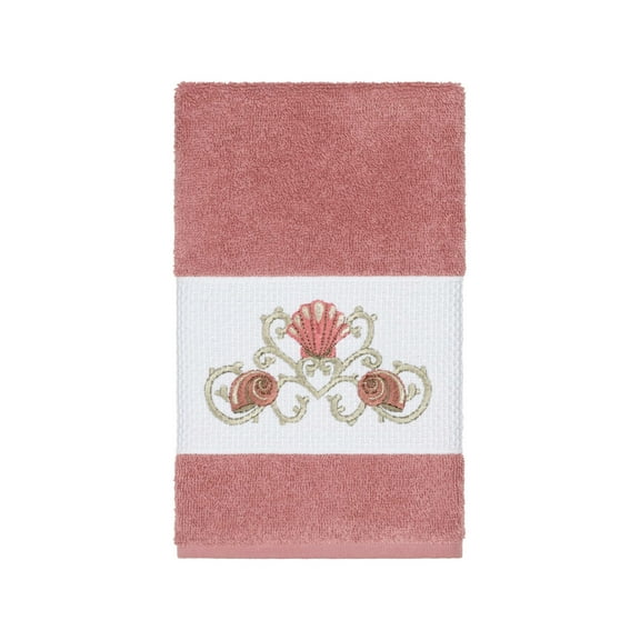 Authentic Hotel and Spa Turkish Cotton Shells Embroidered Tea Rose 2-piece Towel Hand Set