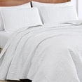 thumbnail image 3 of Chezmoi Collection Austin Queen Oversized Bedspread Set, 3-Piece Lightweight Microfiber Quilted Coverlet for All Seasons, White, 3 of 9