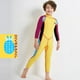 thumbnail image 4 of Traje de neopreno para niños de 2,5 MM, traje de baño térmico de neopreno resistente a los arañazos para niños con cremallera trasera, traje Deportes acuáticos manga amarilla morada XL Eigraketly OD003690-09, 4 of 6