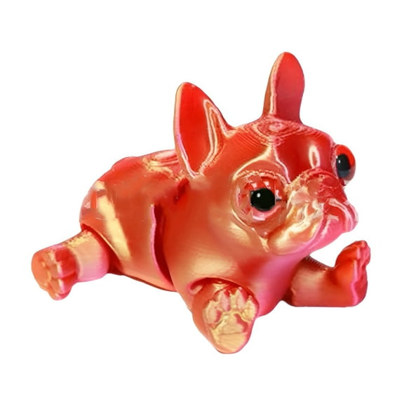 LAMIRO 3D Printed Articulated French Bulldog Toy Ornaments-Flexible Animal Desk Decor for Adults,Stress Relief Fidget Toys and Cute Pet Themed Collectible,Various Colors