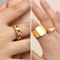 thumbnail image 2 of 5 PCS 14K Gold Plated Rings for Men Mens Gold Ring Mens Stainless Steel Rings Square Signet Rings Pinky Thumb Ring Chunky Thick Band Cuban Link Chain Ring Cool Finger Ring Wedding Band Ring for Men, 2 of 6