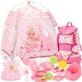 thumbnail image 1 of Portatiendas de campaña Baby Doll Playset DeAO de 12 pulgadas con accesorios, 1 of 7