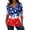 Q2-Multicolour, variant on Fshinging Summer Tops for Women Patriotic Independence Day 3/4 Sleeve V Neck Layer Clothes Multicolour L