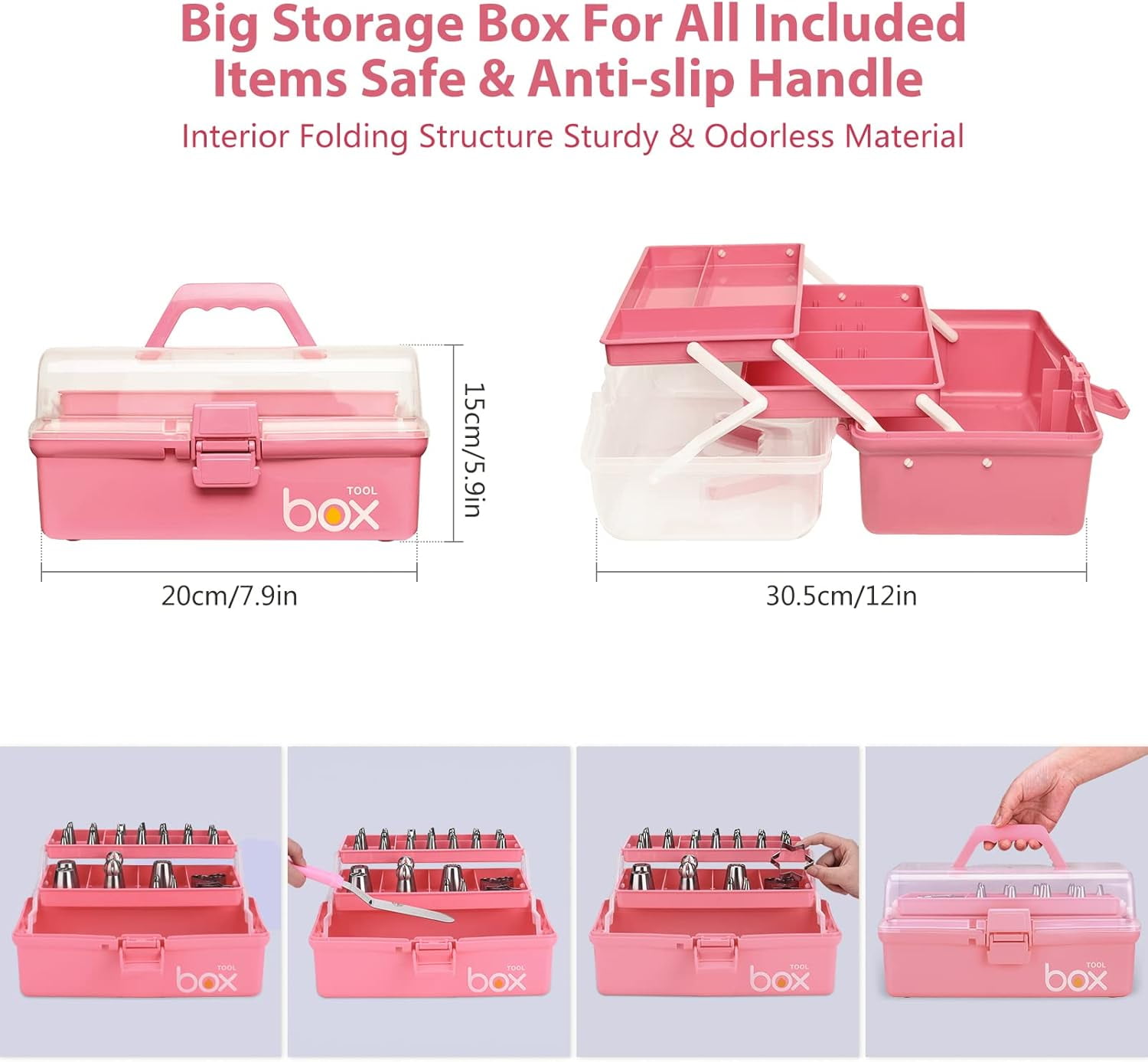 BSHAPPLUS® 236Pcs Cake Decorating Supplies Set,Cupcake Decorating Supplies with Storage Box,Pink Baking Supplies Tools,Piping Bags and Tips Set,Cake Pans,Frosting Bags,Icing Tips Pastry,Cake Scrapers