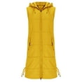 thumbnail image 4 of CHUMUD Long Womens Puffer Vest Winter Sleeveless Puffy Jacket with Hood Warm Quilted Vest 2025 Zip Up Padded Outerwear, 4 of 5