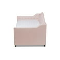 thumbnail image 6 of Baxton Studio Perry Light Pink Velvet Button Tufted Twin Size Daybed with Trundle, 6 of 11