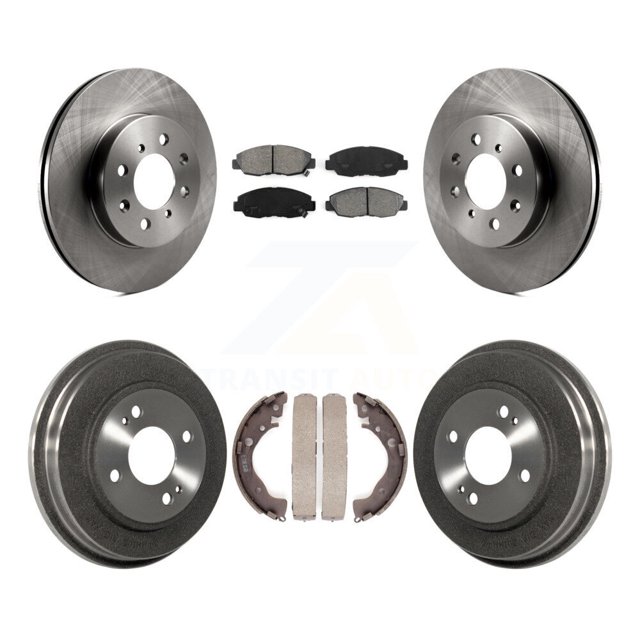 Transit Auto Front Rear Disc Brake Rotors Semi-Metallic Pads and Drum Kit for Car Honda Insight K8S-103442