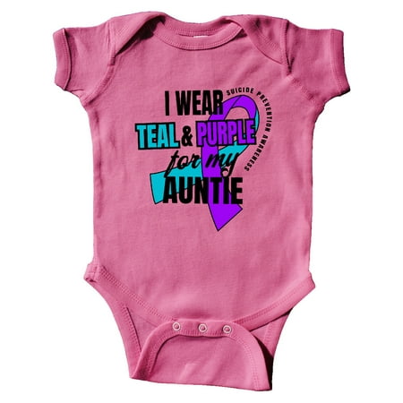 

Inktastic Suicide Prevention I Wear Teal and Purple for My Auntie Gift Baby Boy or Baby Girl Bodysuit