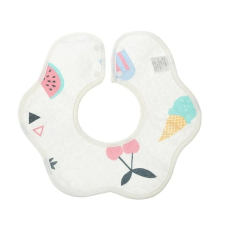 Baby Feeding Drool Bibs Soft Cotton Gauze Snap Button Burp Cloths Cute Print Pattern Infant Boys Girls Saliva Towel Baby Bibs Style 10