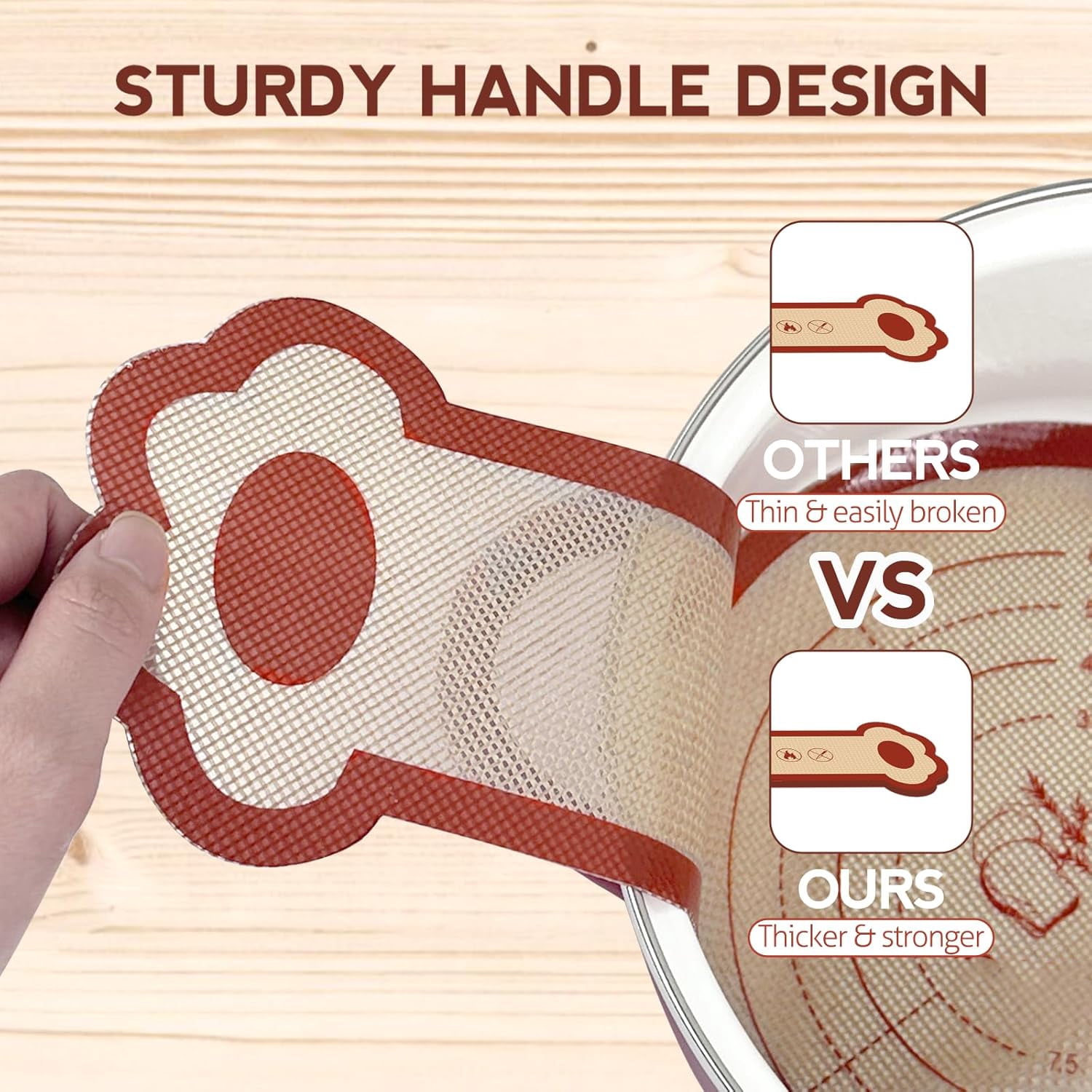 Silicone Sourdough Bread Sling Mat for Dutch Oven, 2 Pack Non-Stick & Easy Clean Reusable Sourdough Mat