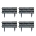 thumbnail image 1 of 4pcs Detachable Plastic Gray Fences Imitated Stone Garden Frame And Lawn Edge, 1 of 5