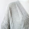 thumbnail image 6 of VISALY Long Cardigans Chunky Cardigan Sweaters Women's Long Sleeve Ribbed Knit Cardigan Open Front Casual Fall Sweaters with Pockets Trendy Sweaters Beach Cardigan Grey Xxl, 6 of 8