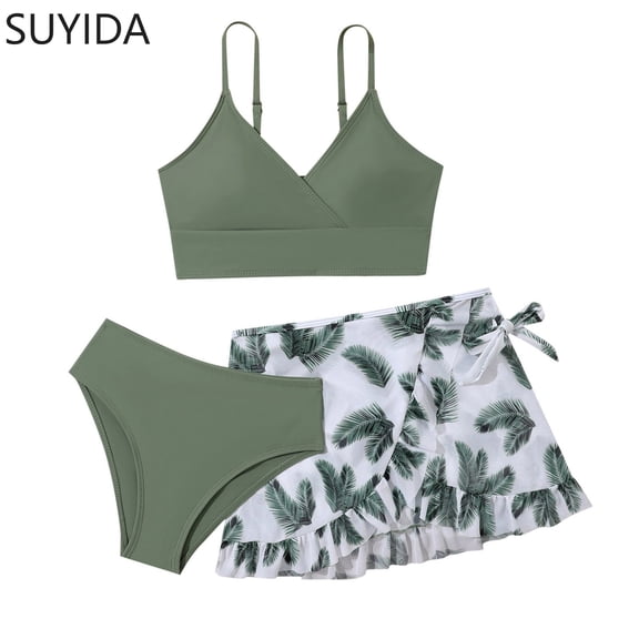 Girls Swimsuits Size 14-16 Rash Guard Bikinis for Adjustable Straps Tankini Set 3pcs Hawaiian Bathing Suit