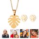 thumbnail image 4 of 1 juego Monstera Collar Pendiente Moda Monstera Pendiente Premium Collar, 4 of 5