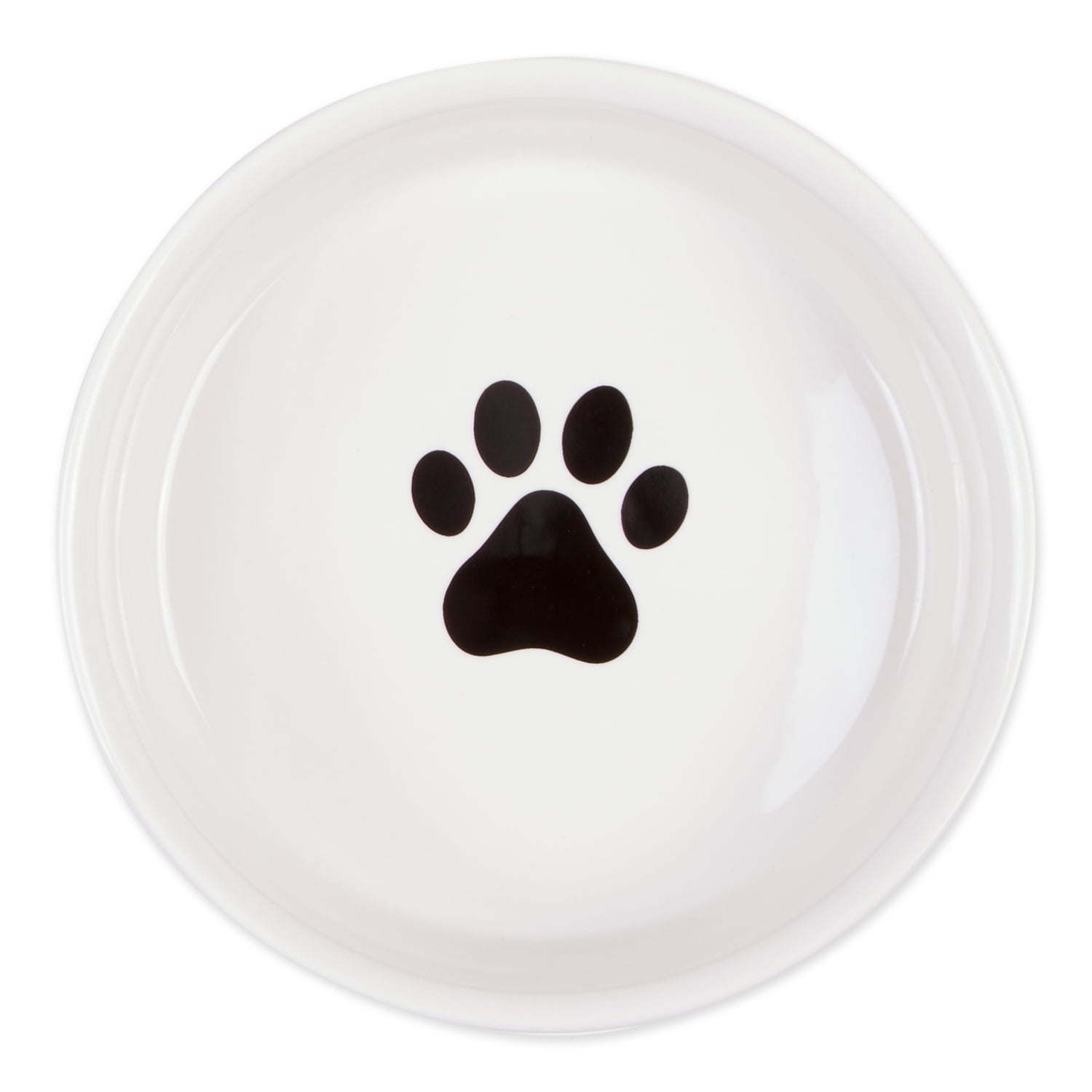 Bone Dry Ceramic Dog Bowl Set, Microwave & Dishwasher Safe, Medium, 6x2", Black/White, 2 Count